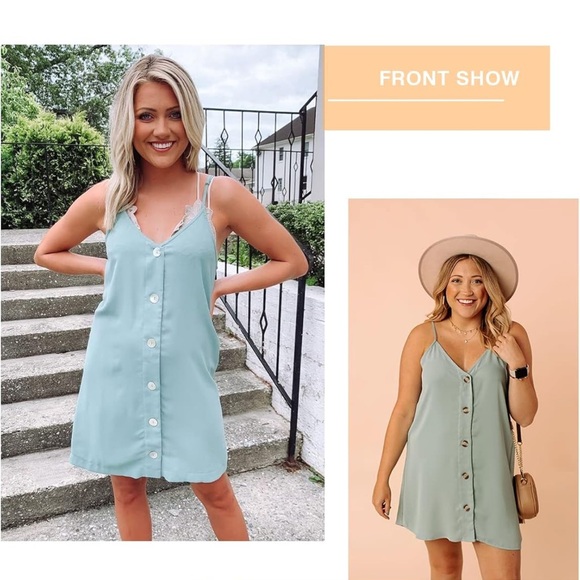 Nwot Chase Secret Women’s V Neck Spaghetti Shoulder Strap Sleeveless Mini Dress - Picture 3 of 4